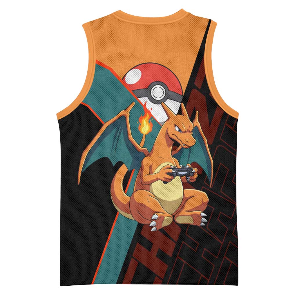 Charizard Poké Basketball Jersey Retro Anime Gaming Style