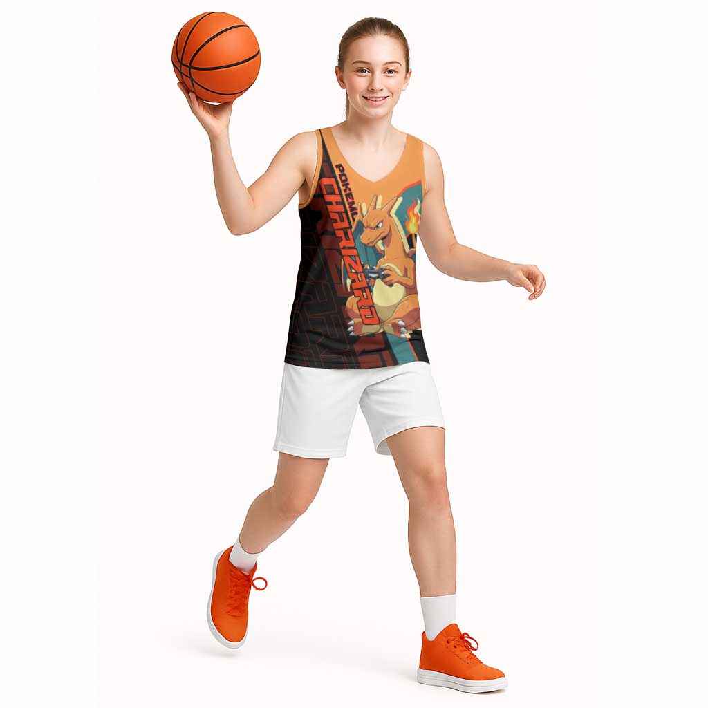 Charizard Poké Basketball Jersey Retro Anime Gaming Style