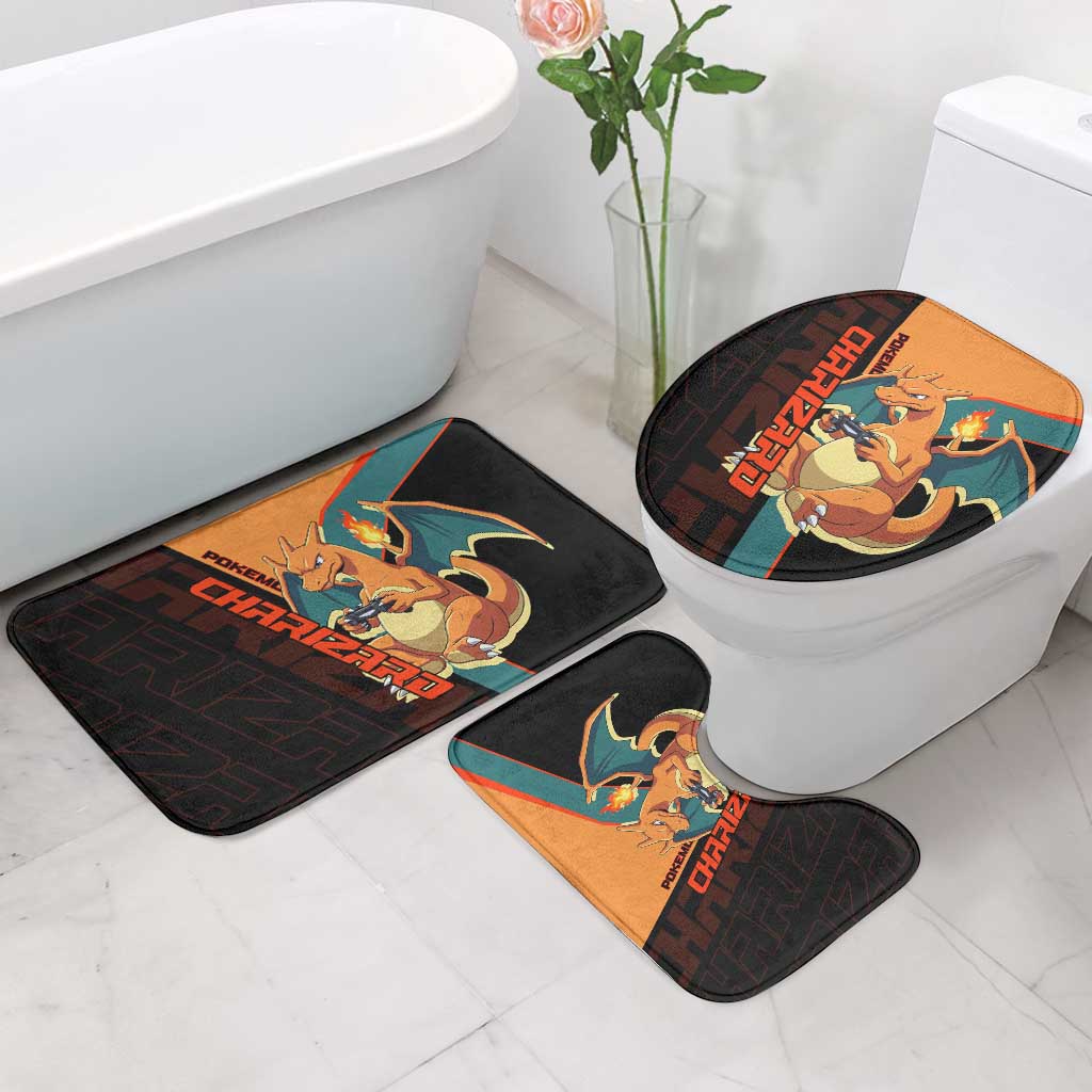 Charizard Poké Bathroom Set Retro Anime Gaming Style