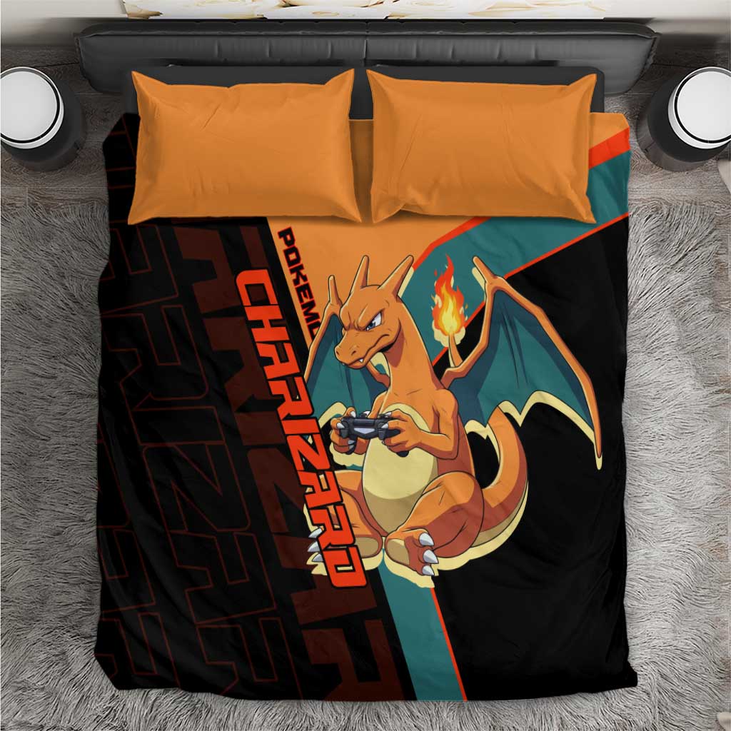 Charizard Poké Bedding Set Retro Anime Gaming Style
