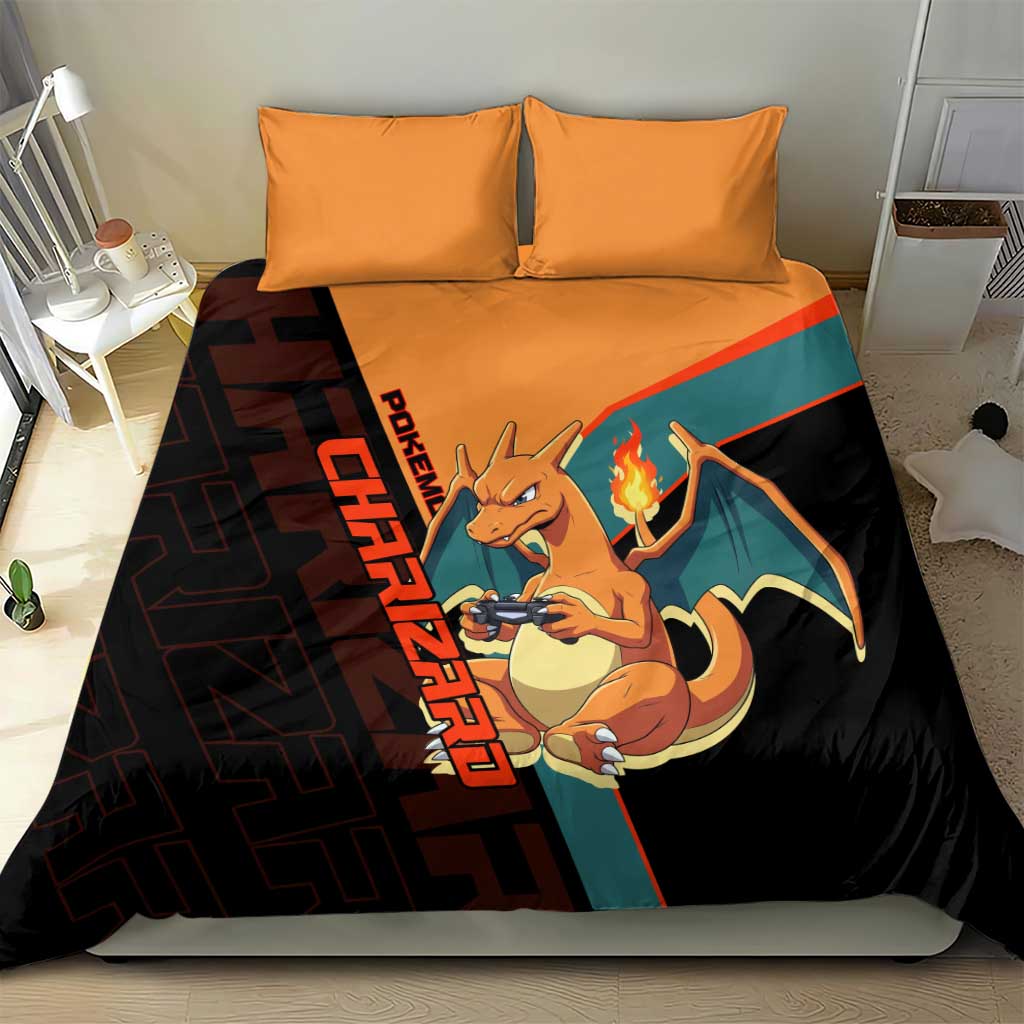 Charizard Poké Bedding Set Retro Anime Gaming Style