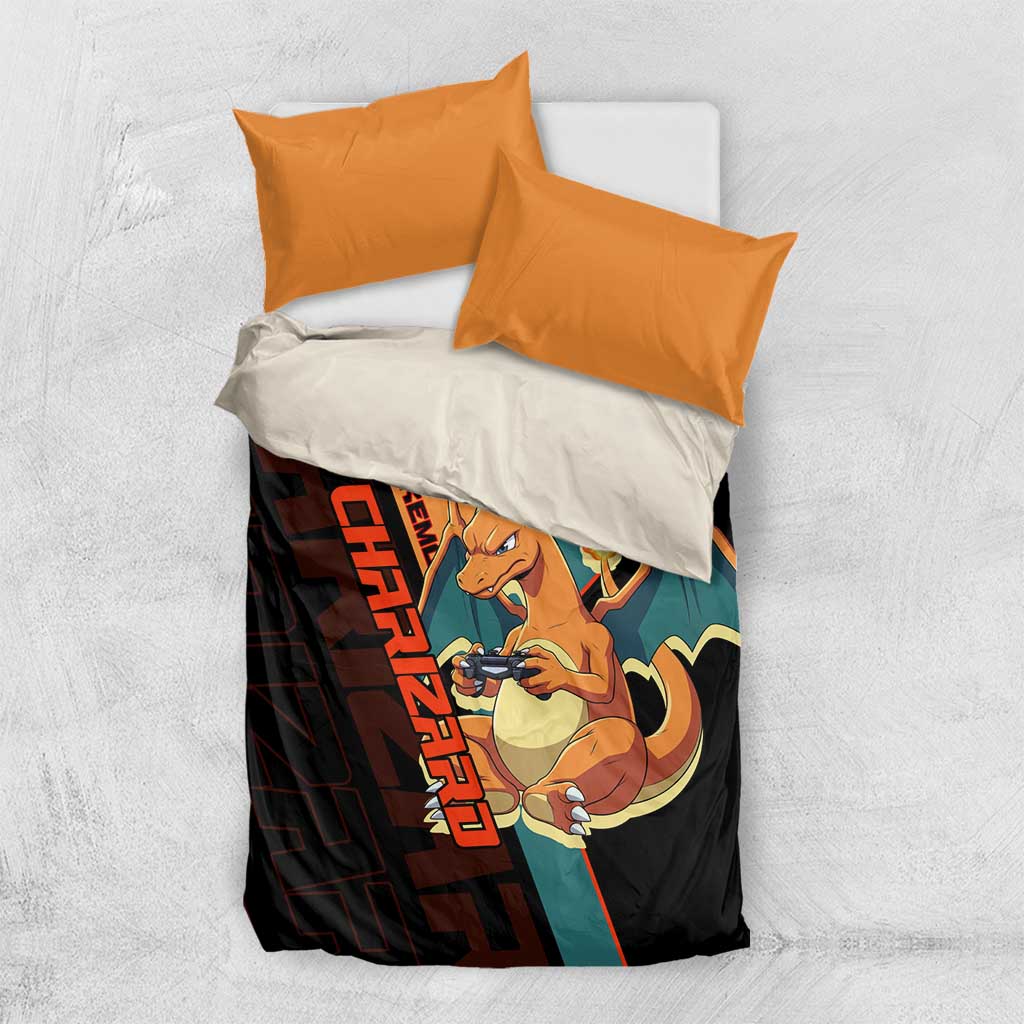 Charizard Poké Bedding Set Retro Anime Gaming Style