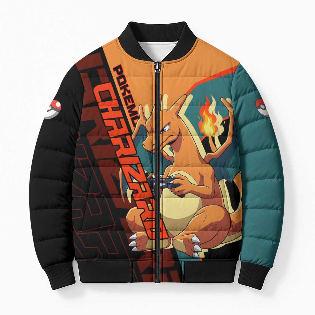 Charizard Poké Bomber Puffer Jacket Retro Anime Gaming Style