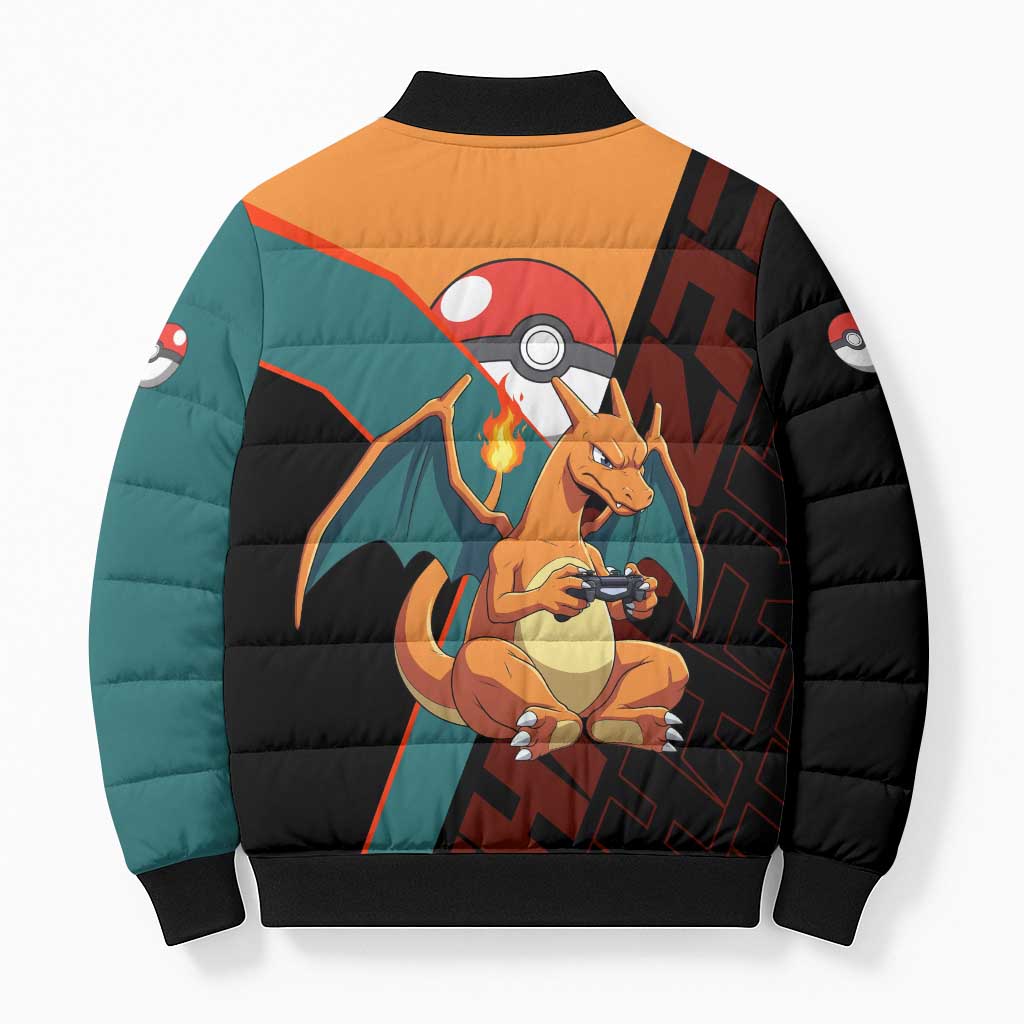Charizard Poké Bomber Puffer Jacket Retro Anime Gaming Style