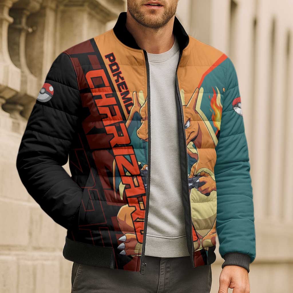 Charizard Poké Bomber Puffer Jacket Retro Anime Gaming Style