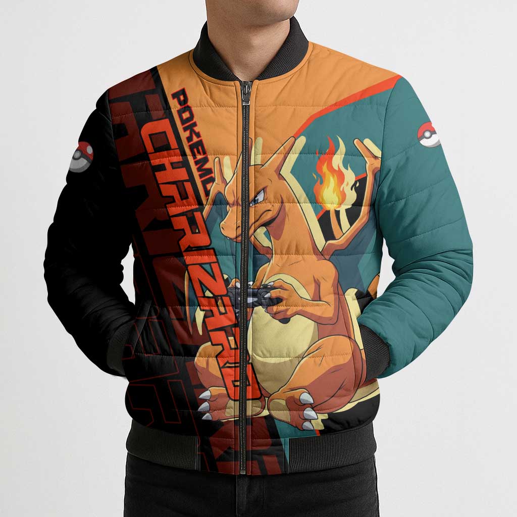 Charizard Poké Bomber Puffer Jacket Retro Anime Gaming Style