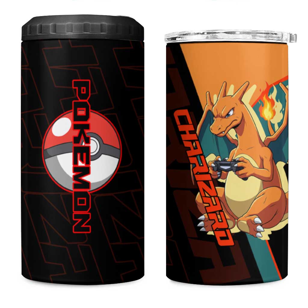 Charizard Poké 4 in 1 Can Cooler Tumbler Retro Anime Gaming Style