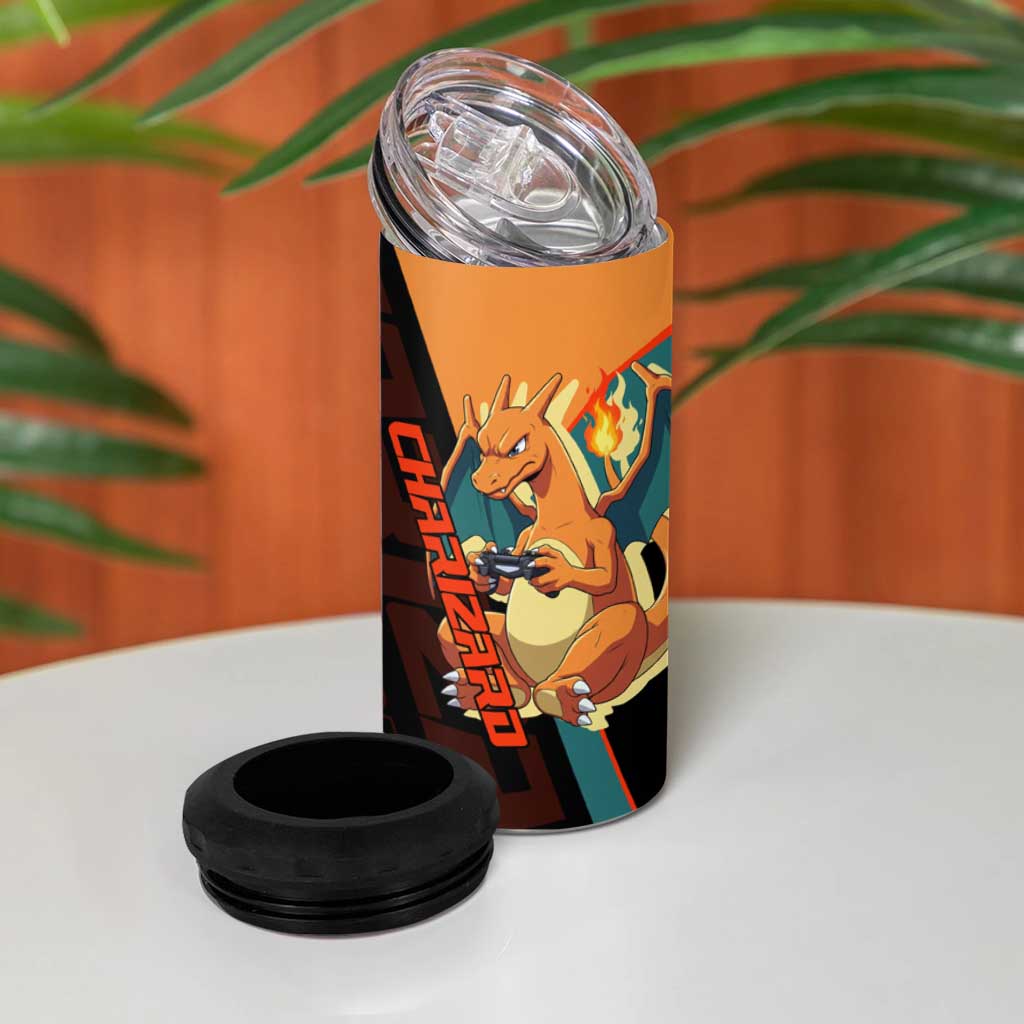 Charizard Poké 4 in 1 Can Cooler Tumbler Retro Anime Gaming Style
