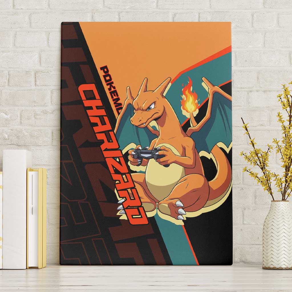 Charizard Poké Canvas Wall Art Retro Anime Gaming Style