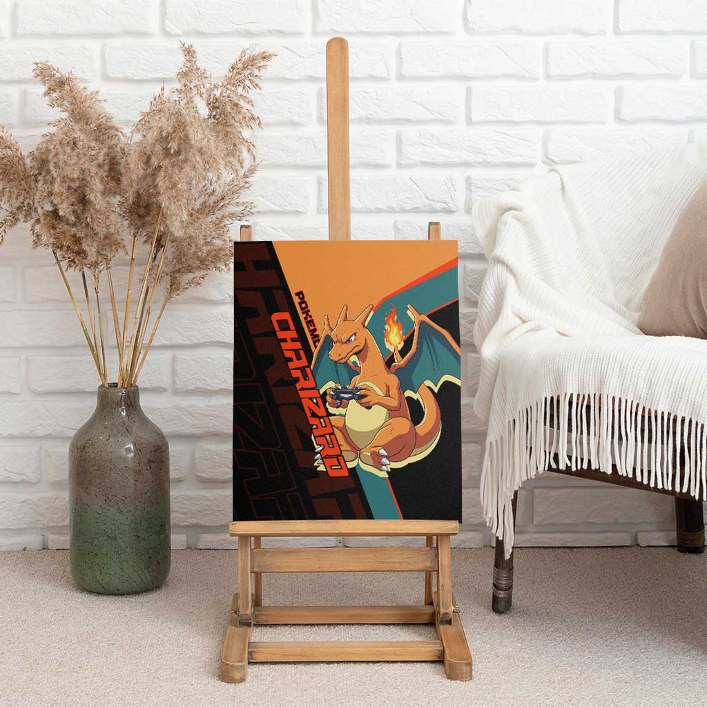 Charizard Poké Canvas Wall Art Retro Anime Gaming Style