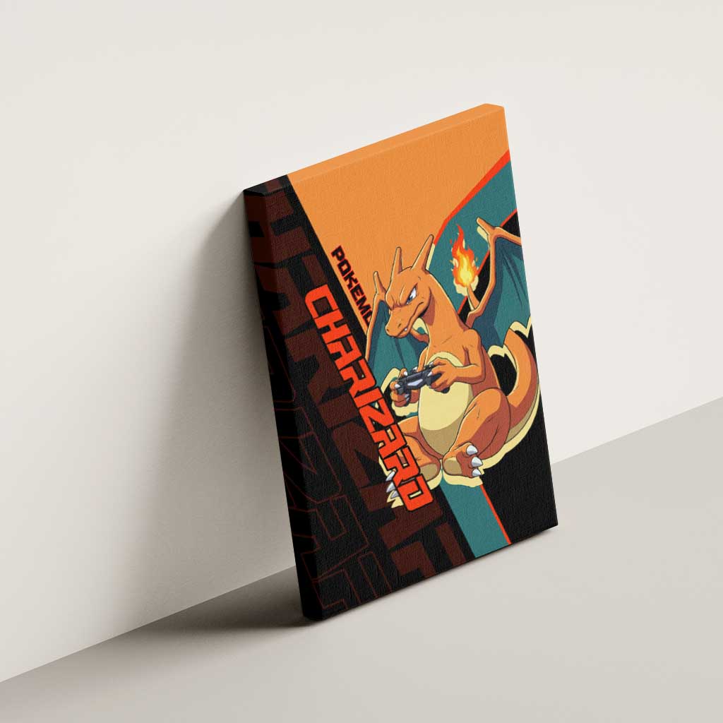 Charizard Poké Canvas Wall Art Retro Anime Gaming Style