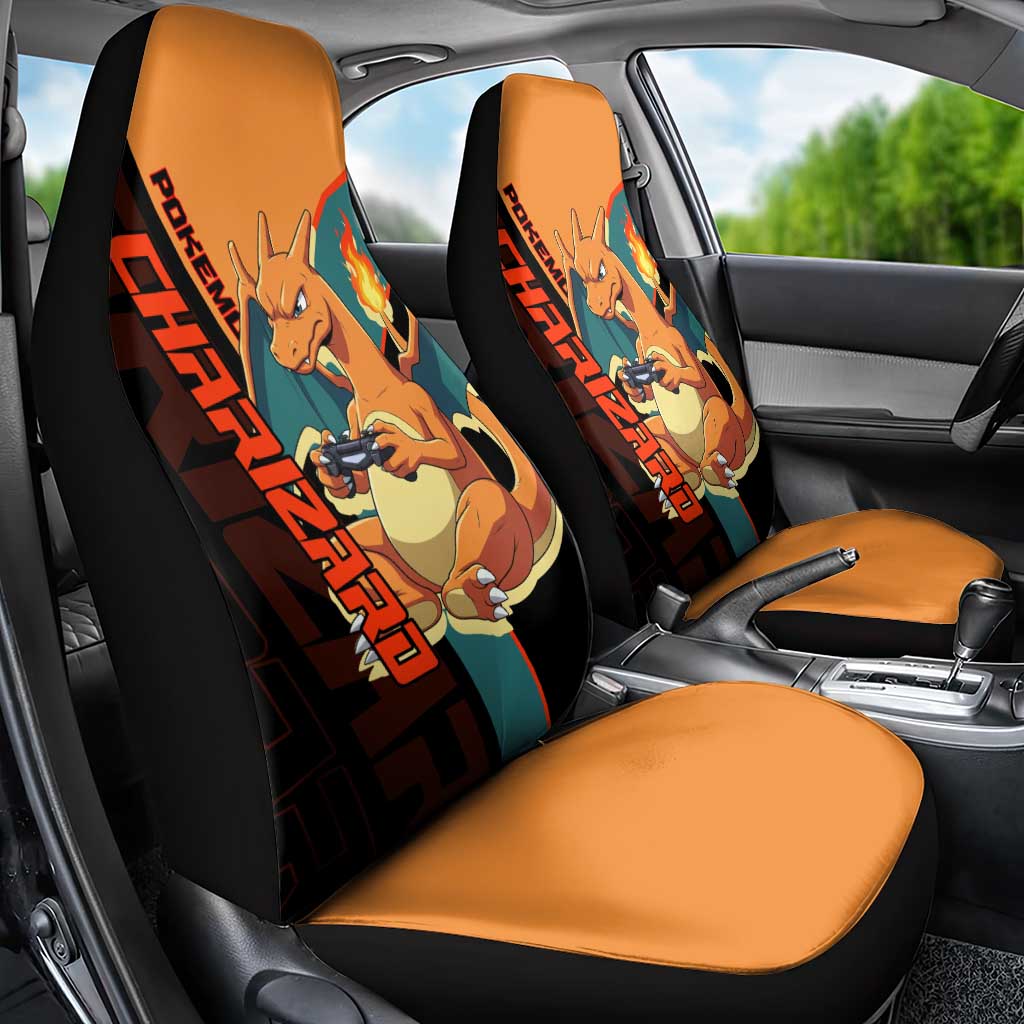 Charizard Poké Car Seat Cover Retro Anime Gaming Style