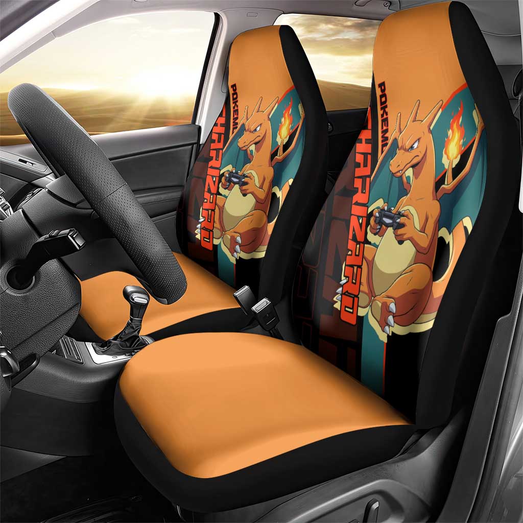 Charizard Poké Car Seat Cover Retro Anime Gaming Style