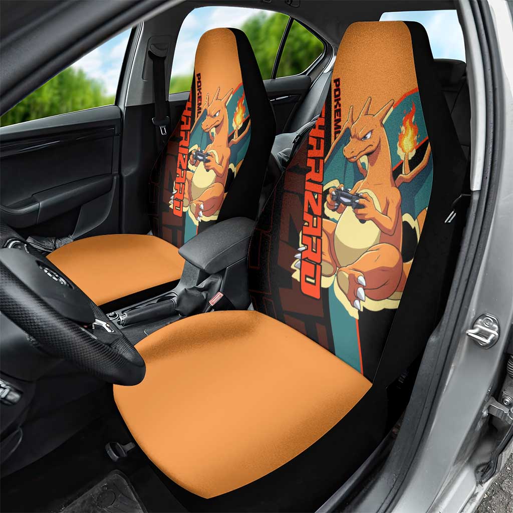 Charizard Poké Car Seat Cover Retro Anime Gaming Style