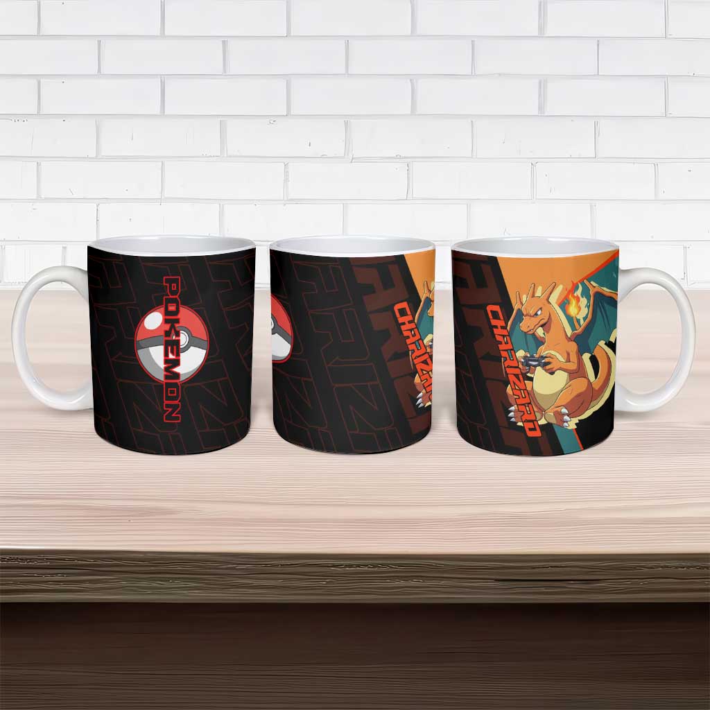 Charizard Poké Ceramic Mug Retro Anime Gaming Style