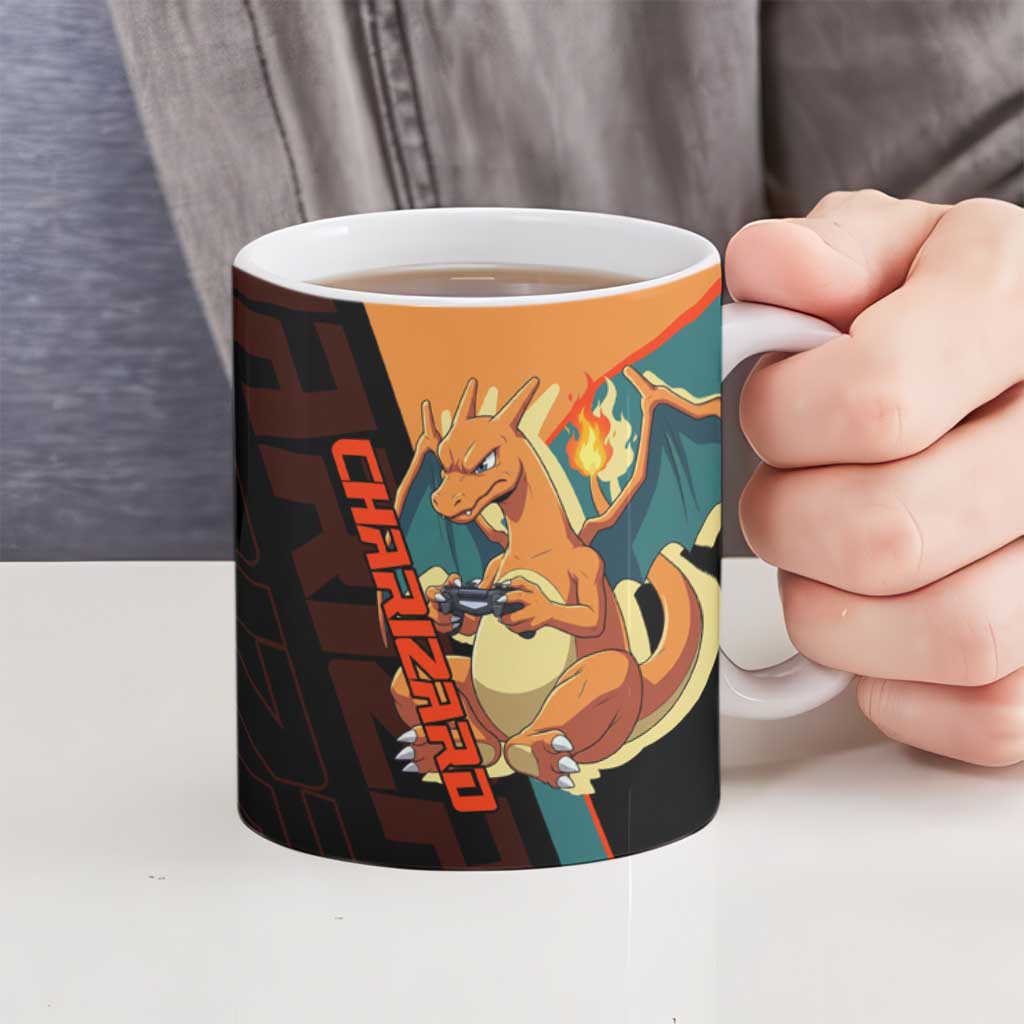 Charizard Poké Ceramic Mug Retro Anime Gaming Style
