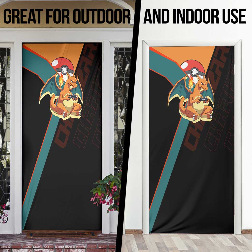 Charizard Poké Door Cover Retro Anime Gaming Style