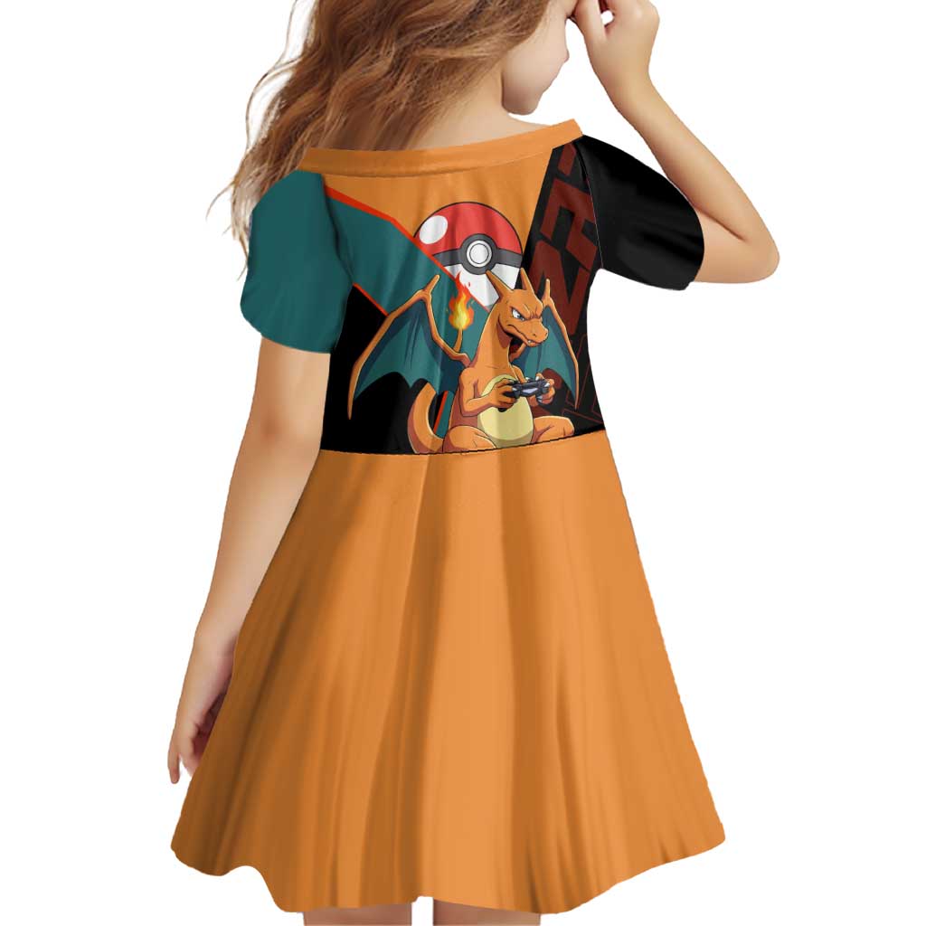 Charizard Poké Family Matching Off Shoulder Maxi Dress and Hawaiian Shirt Retro Anime Gaming Style