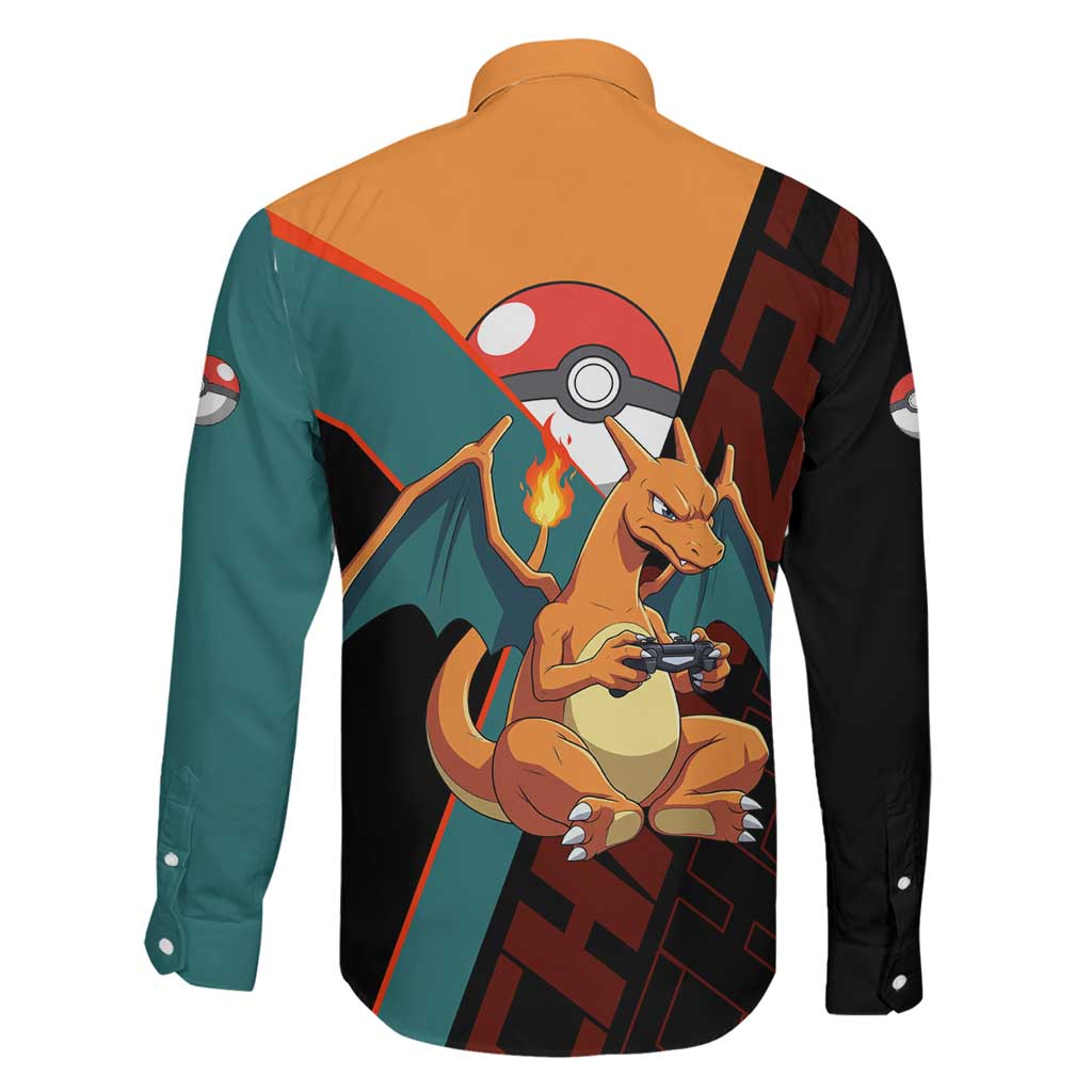Charizard Poké Family Matching Summer Maxi Dress and Hawaiian Shirt Retro Anime Gaming Style