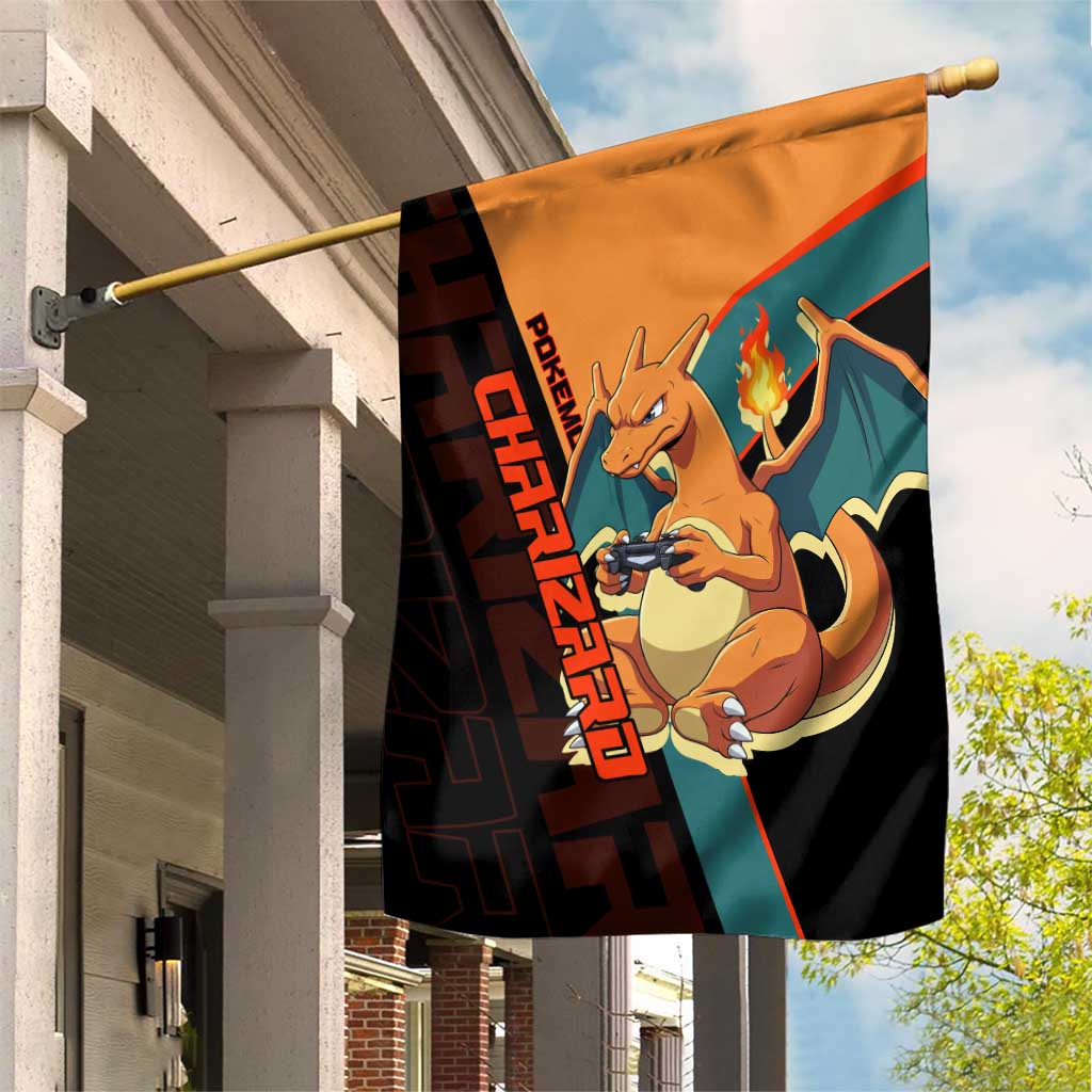 Charizard Poké Garden Flag Retro Anime Gaming Style