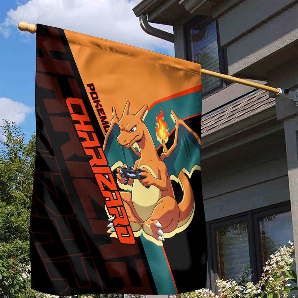 Charizard Poké Garden Flag Retro Anime Gaming Style