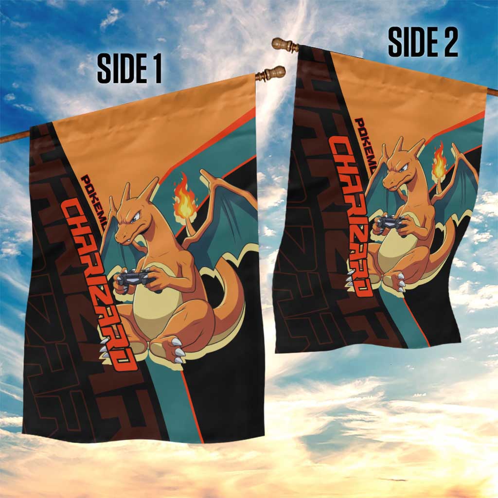 Charizard Poké Garden Flag Retro Anime Gaming Style