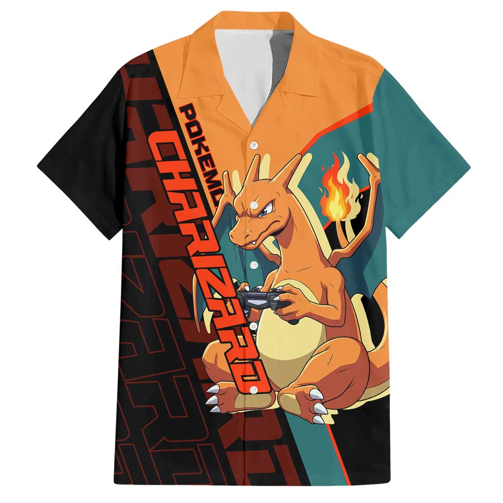 Charizard Poké Hawaiian Shirt Retro Anime Gaming Style