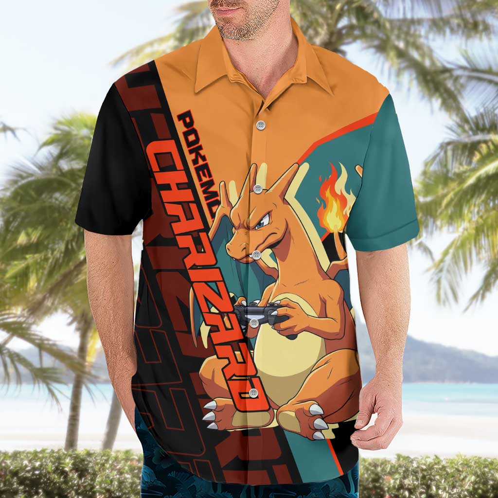 Charizard Poké Hawaiian Shirt Retro Anime Gaming Style