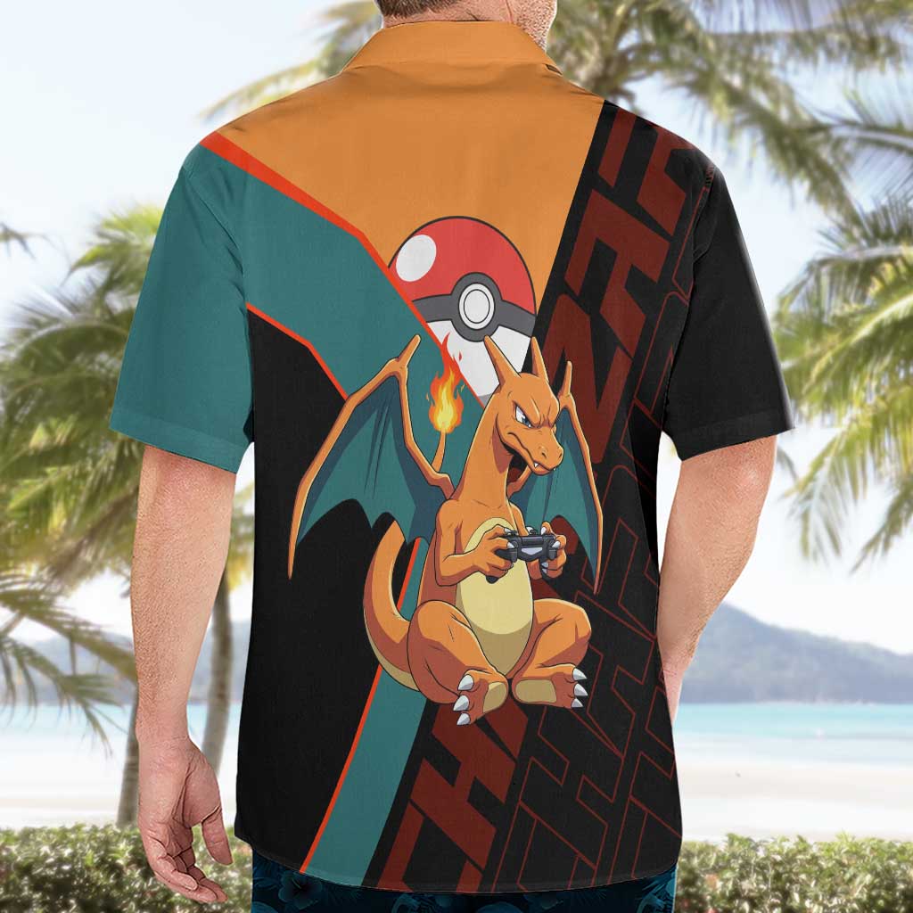 Charizard Poké Hawaiian Shirt Retro Anime Gaming Style