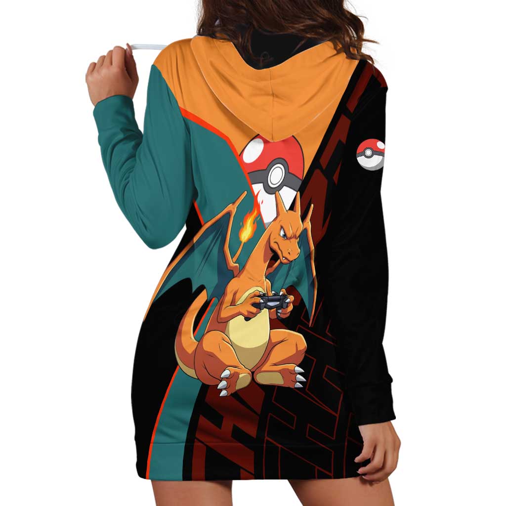 Charizard Poké Hoodie Dress Retro Anime Gaming Style