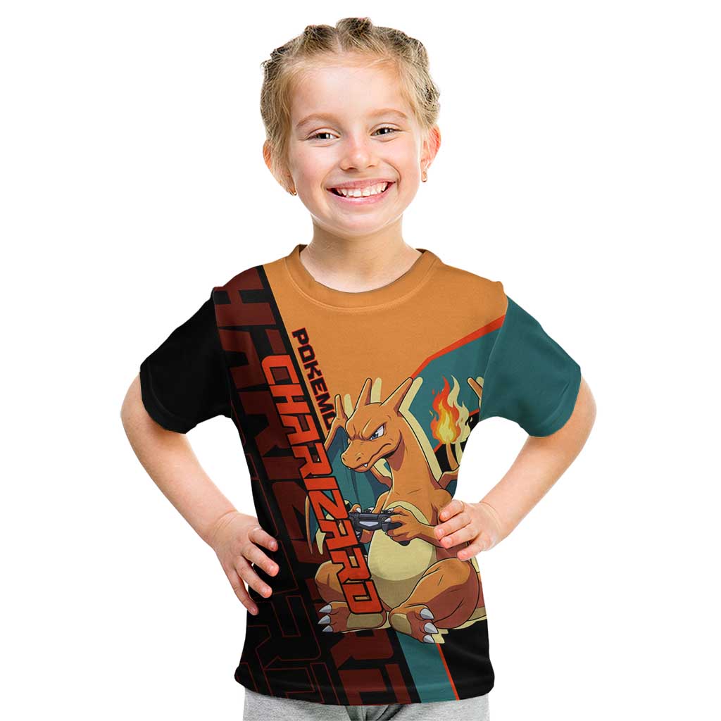 Charizard Poké Kid T Shirt Retro Anime Gaming Style