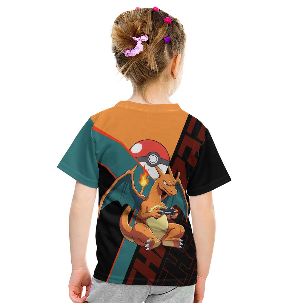 Charizard Poké Kid T Shirt Retro Anime Gaming Style