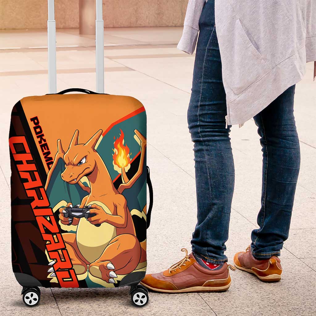 Charizard Poké Luggage Cover Retro Anime Gaming Style