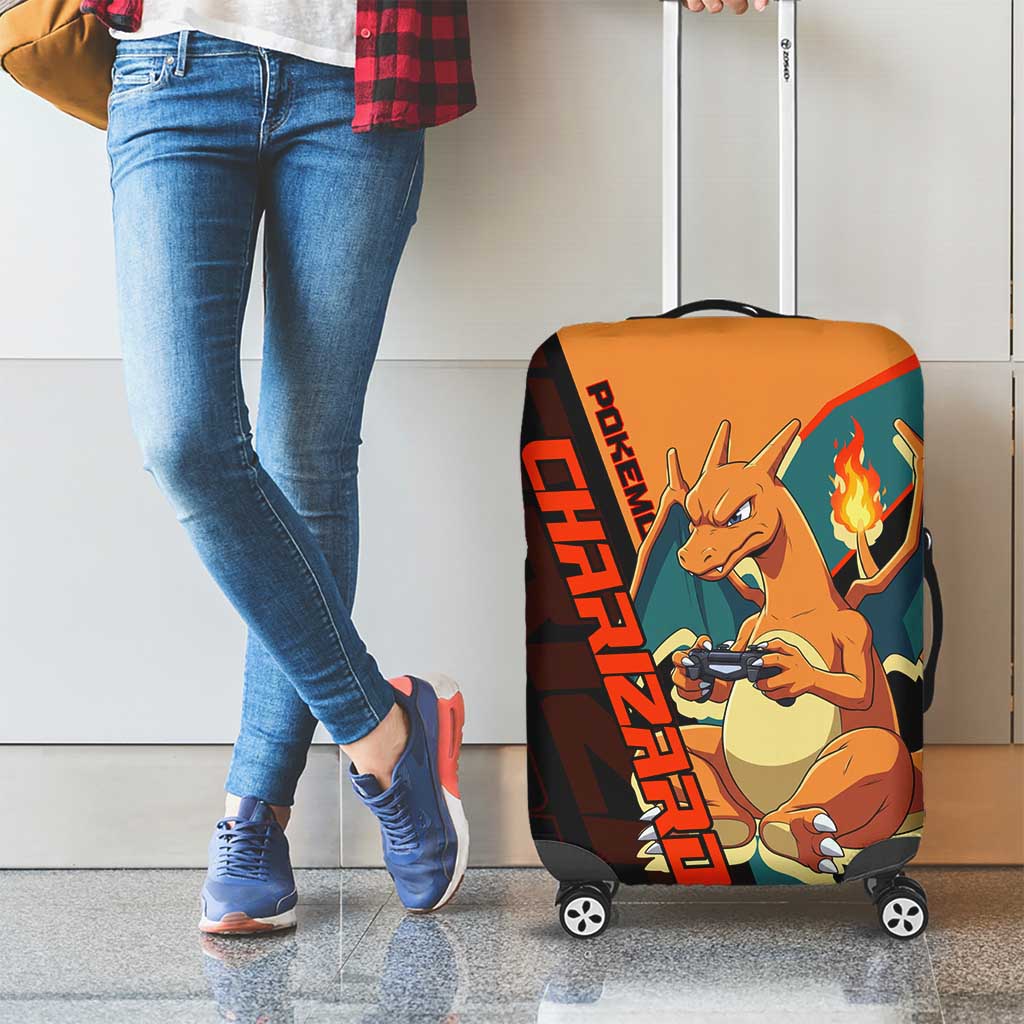 Charizard Poké Luggage Cover Retro Anime Gaming Style