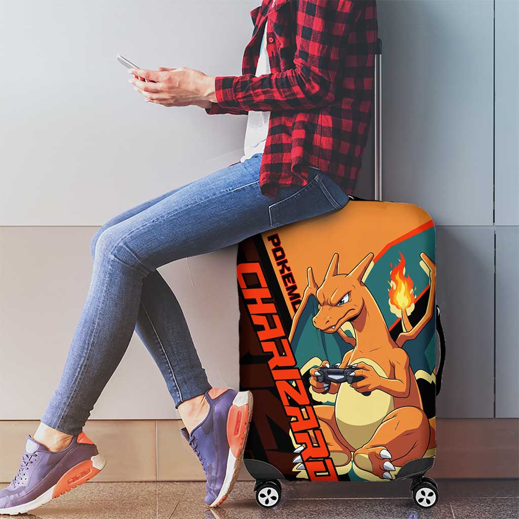 Charizard Poké Luggage Cover Retro Anime Gaming Style