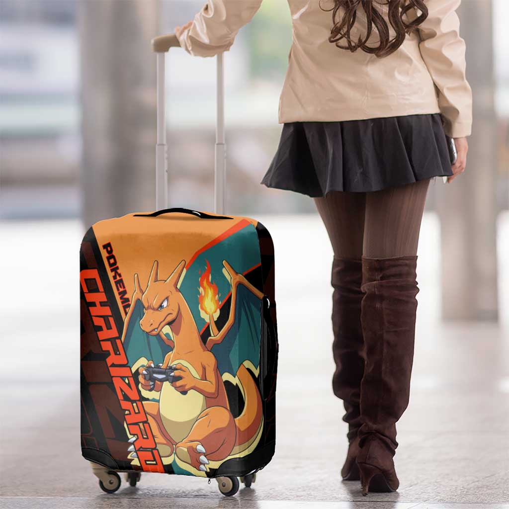 Charizard Poké Luggage Cover Retro Anime Gaming Style
