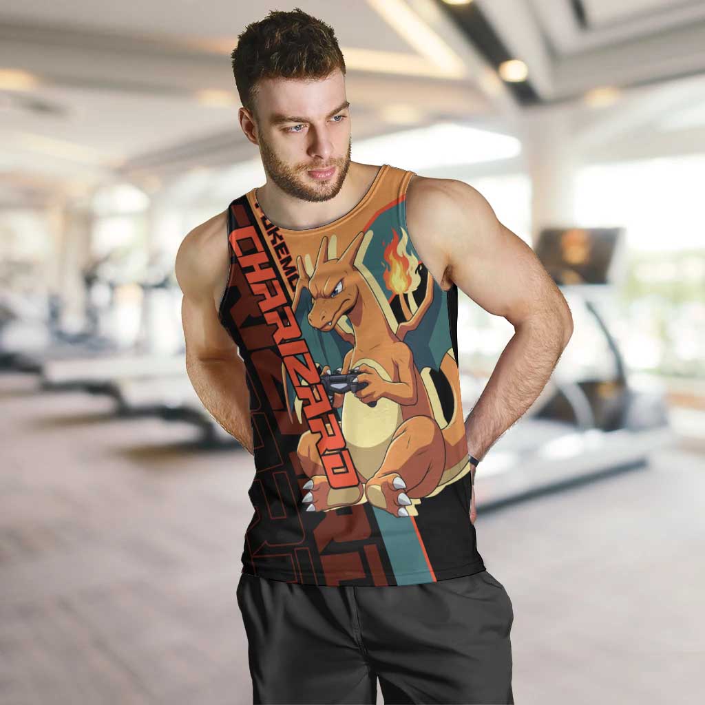 Charizard Poké Men Tank Top Retro Anime Gaming Style