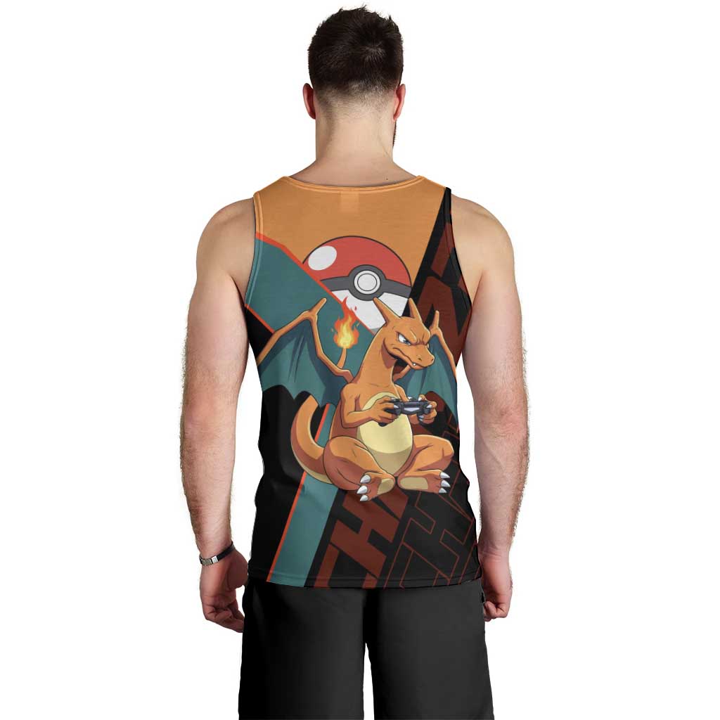 Charizard Poké Men Tank Top Retro Anime Gaming Style