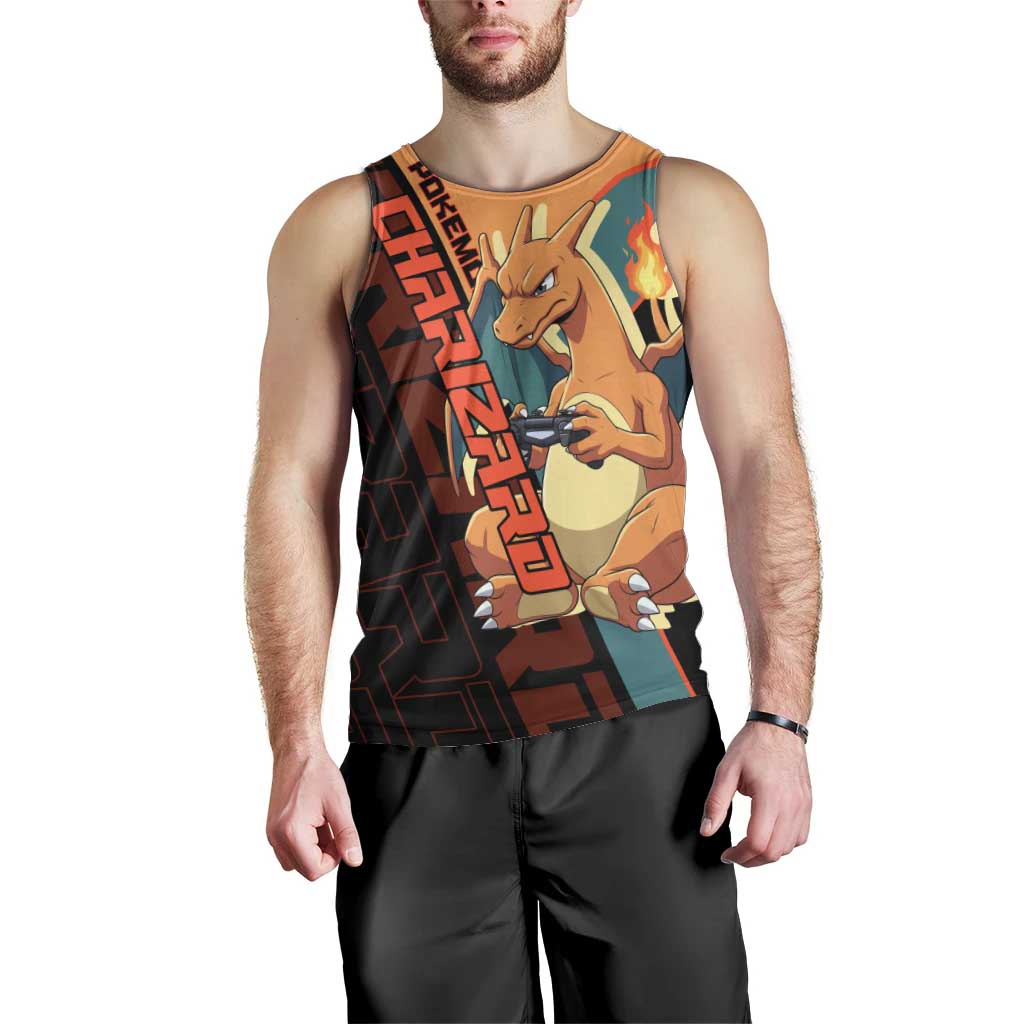 Charizard Poké Men Tank Top Retro Anime Gaming Style