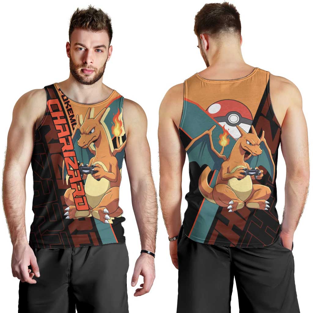 Charizard Poké Men Tank Top Retro Anime Gaming Style