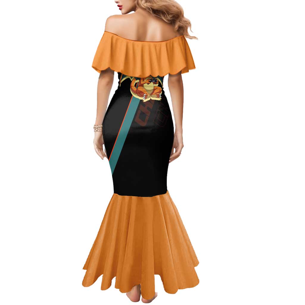 Charizard Poké Mermaid Dress Retro Anime Gaming Style