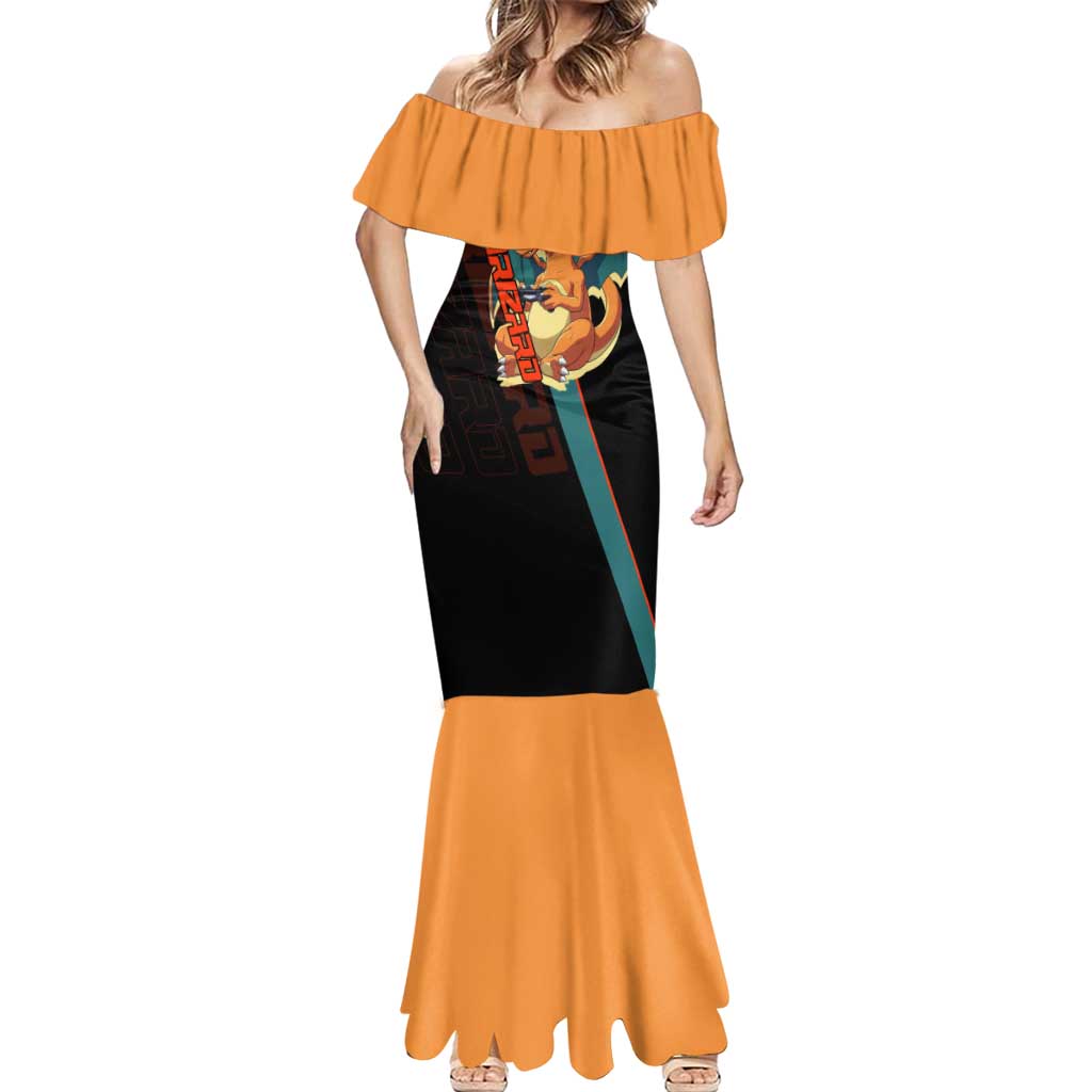 Charizard Poké Mermaid Dress Retro Anime Gaming Style