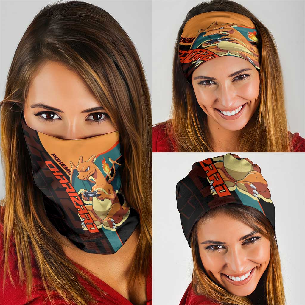 Charizard Poké Neck Gaiter Retro Anime Gaming Style