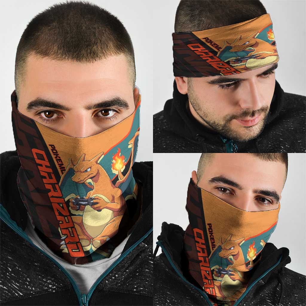 Charizard Poké Neck Gaiter Retro Anime Gaming Style