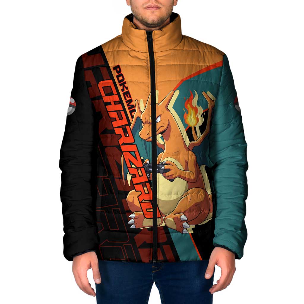 Charizard Poké Padded Jacket Retro Anime Gaming Style