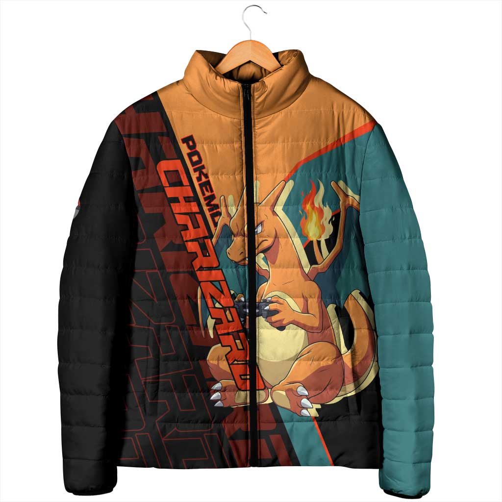 Charizard Poké Padded Jacket Retro Anime Gaming Style
