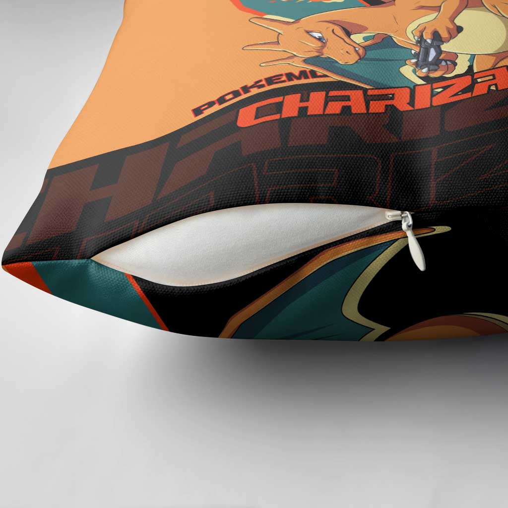 Charizard Poké Pillow Cover Retro Anime Gaming Style
