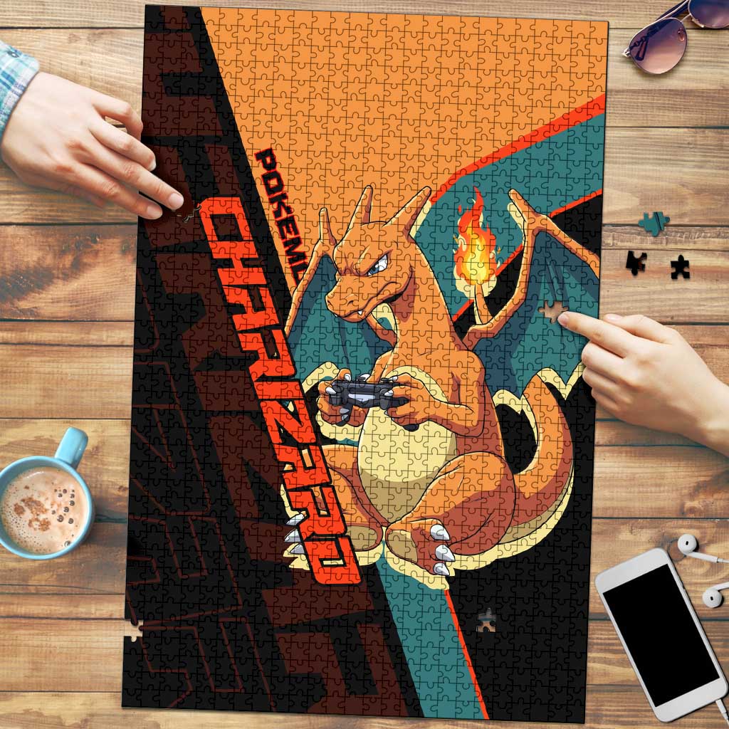 Charizard Poké Puzzle Retro Anime Gaming Style