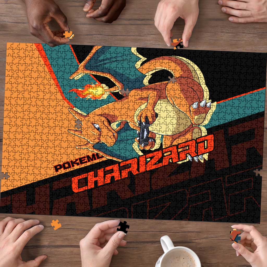 Charizard Poké Puzzle Retro Anime Gaming Style