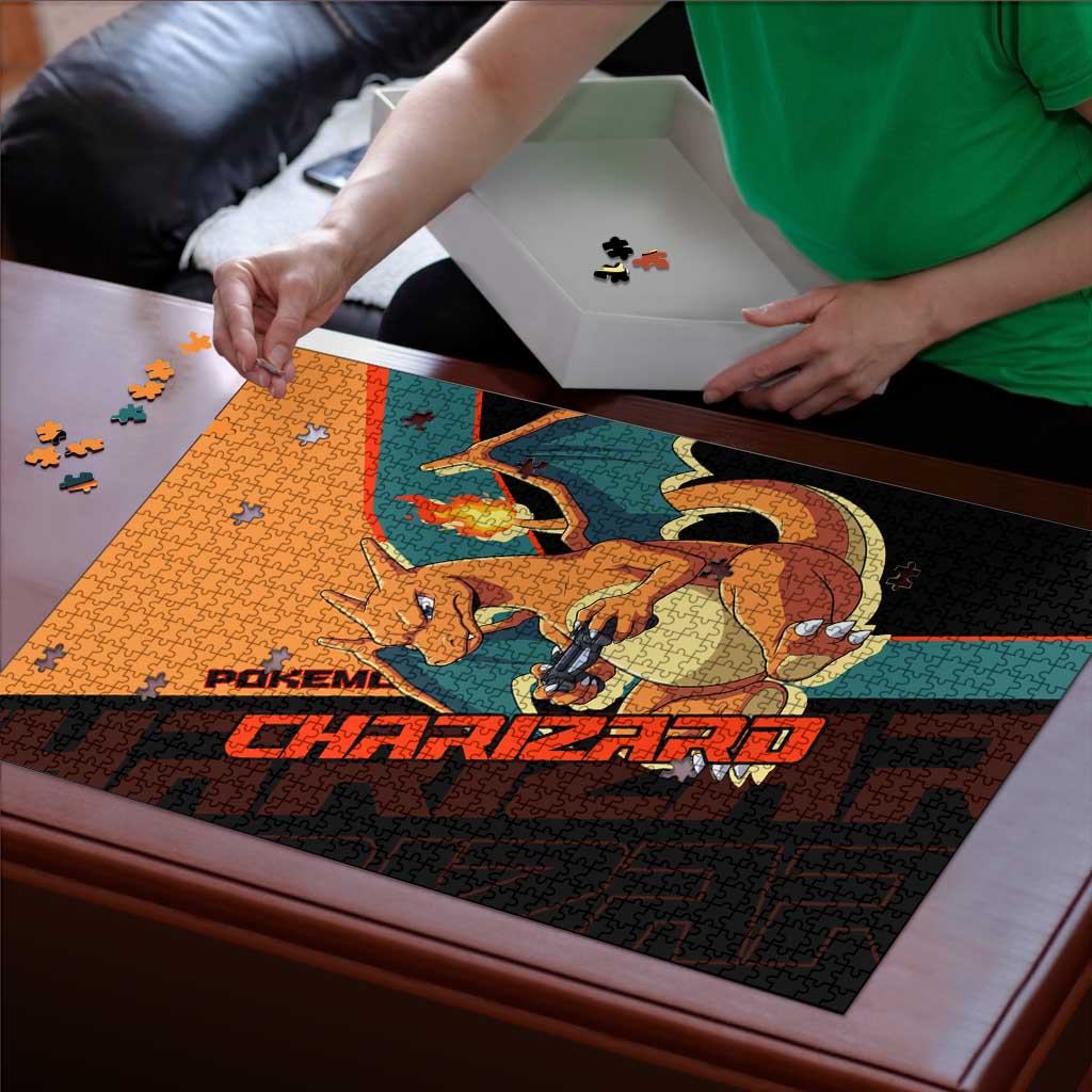 Charizard Poké Puzzle Retro Anime Gaming Style